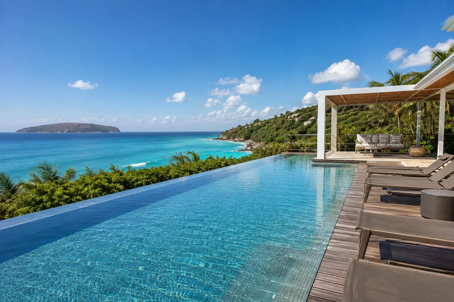 Villa avec piscine à débordement en Martinique